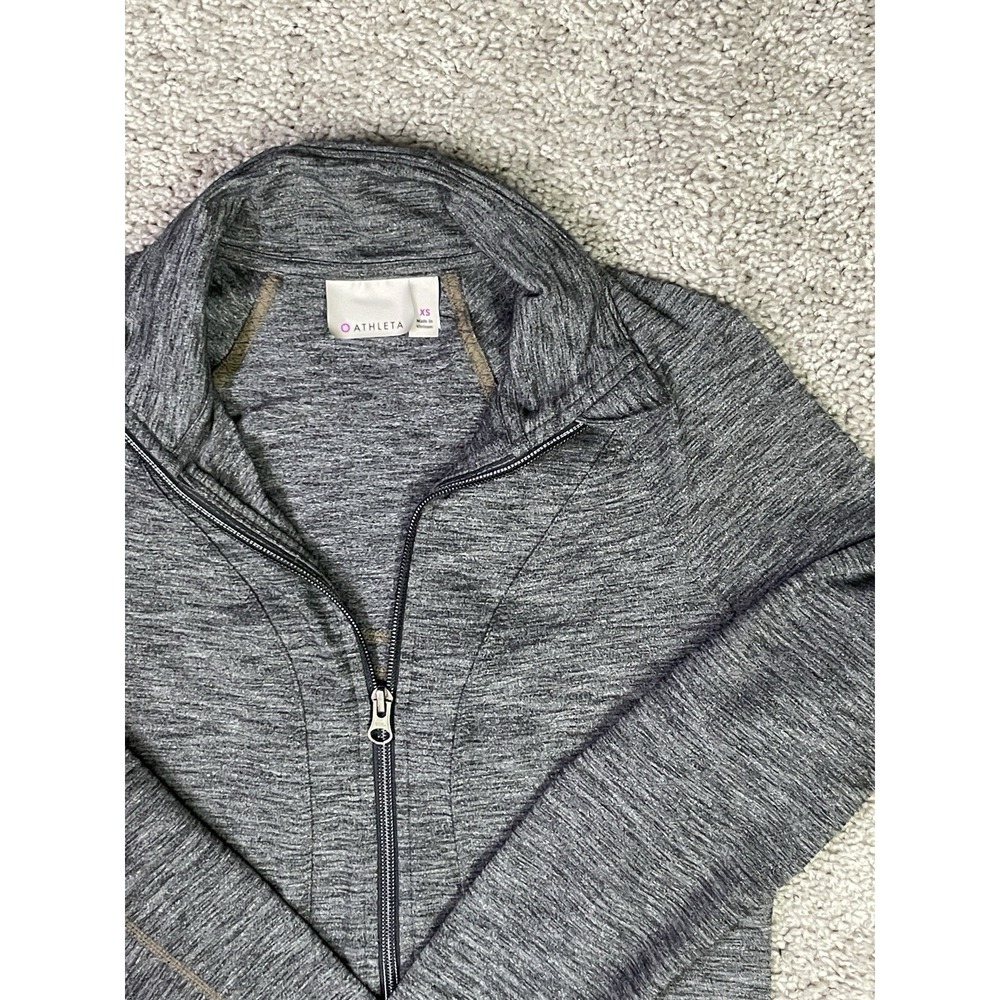 Athleta Cya Hope Jacket Size XS FULL ZIP Athletic Golf Yoga Workout HEATHER GRAY - Picture 2 of 12